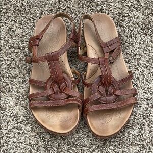 Born Brown Leather Strappy Sandals